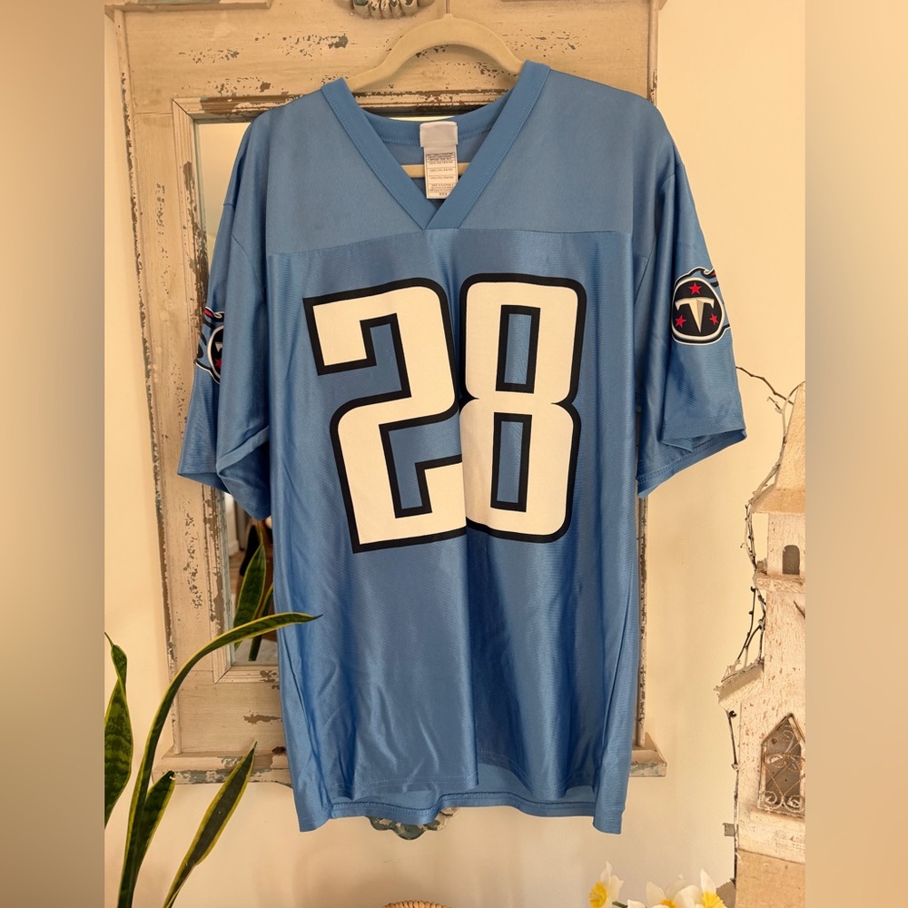Titans Chris Johnson #28 Light Blue Football Jersey